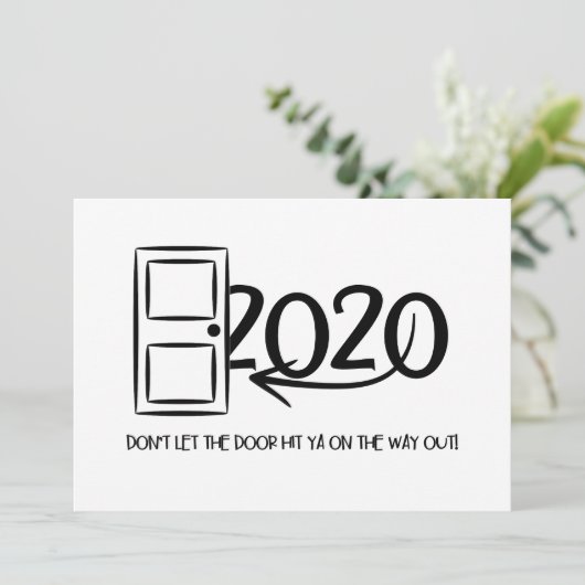 Laat de deur je niet raken op de weg naar Kerstmis Kaart (Staand voorkant)