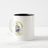 Laat De Deur Vandaag Open Tweekleurige Koffiemok (Voorkant links)