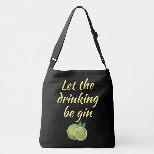 Laat de drink gin Canvas tas beginnen. Black (Achterkant)