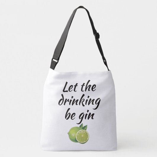 Laat de drink gin Canvas tas beginnen. Wit (Achterkant)