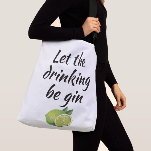 Laat de drink gin Canvas tas beginnen. Wit (Dichtbij)