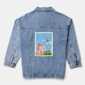 Laat de droom- varken citeren denim jacket (Achterkant)