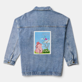 Laat de droom- varken citeren denim jacket