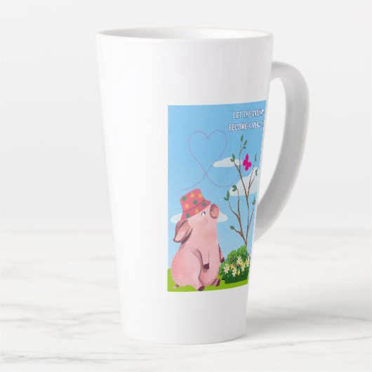 Laat de droom- varken citeren latte mok (Rechterhoek)