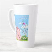 Laat de droom- varken citeren latte mok (Linkerhoek)