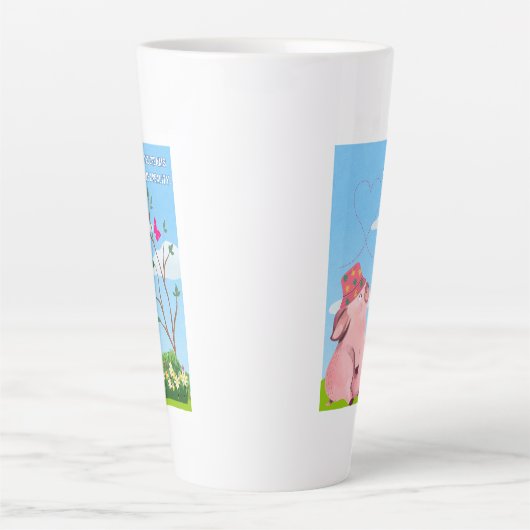 Laat de droom- varken citeren latte mok (Voorkant)