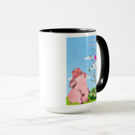 Laat de droom- varken citeren mok (Voorkant rechts)