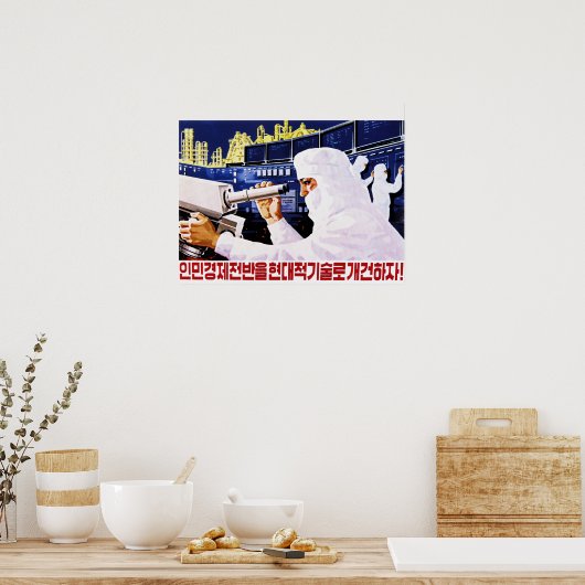 Laat de economie verbeteren met moderne technologi poster (Keuken)