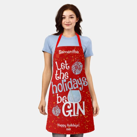 Laat de Feestdagen een grappig kerstfeest worden Schort (Gedragen)