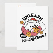 Laat de feestvreugde los - Schattigee hondenkerst Bedankkaart (Voorkant / Achterkant)