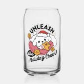 Laat de feestvreugde los - Schattigee hondenkerst Blikvorm Glas (Achterkant)