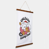 Laat de feestvreugde los - Schattigee hondenkerst Hangend Wandkleed (Gebogen)