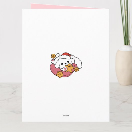 Laat de feestvreugde los - Schattigee hondenkerst Kaart (Achterkant)