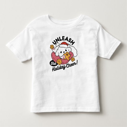 Laat de feestvreugde los - Schattigee hondenkerst Kinder Shirts (Voorkant)
