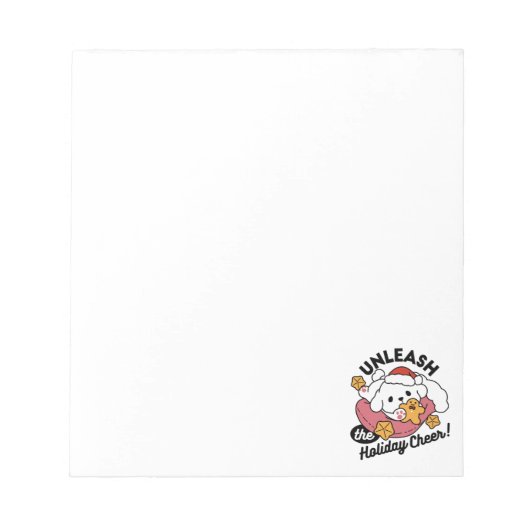 Laat de feestvreugde los - Schattigee hondenkerst Notitieblok (Voorkant)