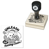 Laat de feestvreugde los - Schattigee hondenkerst Rubberstempel (Gestempeld)
