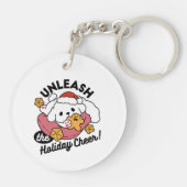 Laat de feestvreugde los - Schattigee hondenkerst Sleutelhanger (Achterkant)