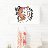 Laat de feestvreugde los - Schattigee hondenkerst Spandoek (Insitu)