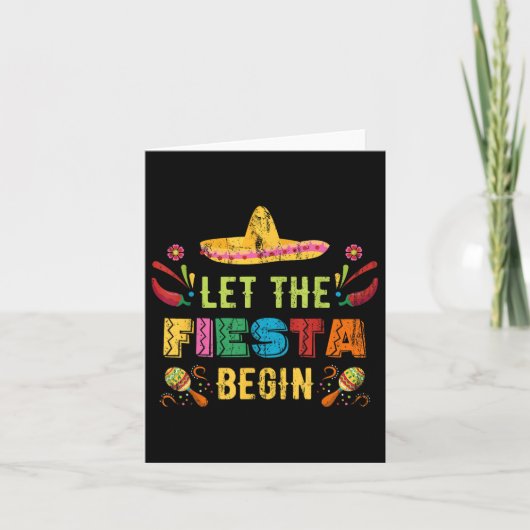 Laat de Fiesta beginnen Grappige Cinco de Mayo Mex Kaart (Voorkant)