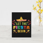 Laat de Fiesta beginnen Grappige Cinco de Mayo Mex Kaart (Gele Bloem)