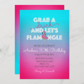 Laat de Flamingle Summer Pool Party 30th Birthday Kaart (Voorkant / Achterkant)