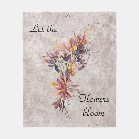 Laat de Flowers Bloom Earth Tone Fleece Blanket Deken (Voorkant)