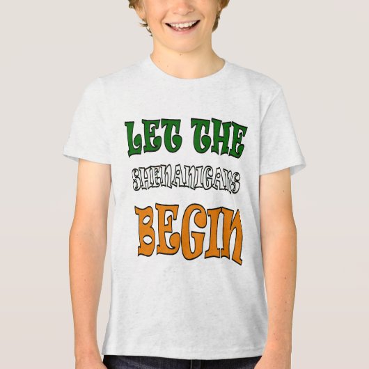 Laat de fratsen beginnen St. Patrick's Dag Tri-Blend Shirt (Voorkant)