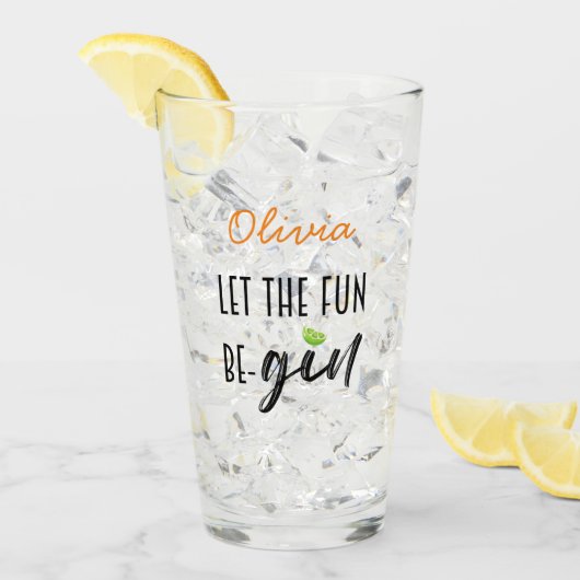 Laat de fun-gin gepersonaliseerd glas (Voorkant ijs)