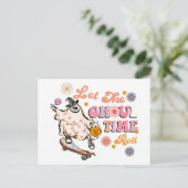 Laat de Ghoul Time Roll Retro Halloween Briefkaart (Staand voorkant)