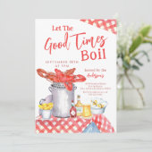 Laat de goede tijd Crawfish Boil Seafood Boil Part Kaart (Staand voorkant)