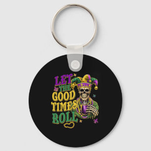 Laat de goede tijd Mardi Gras Carnaval rollen Sleutelhanger