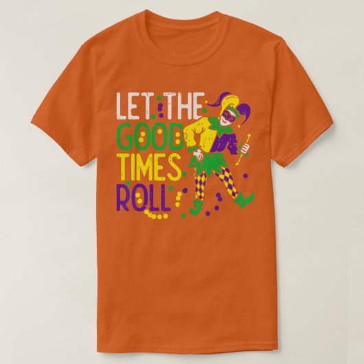 Laat de goede tijd met Jester Bead Funny Mardi Gra T-shirt (Design voorkant)