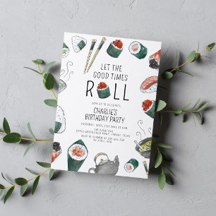Laat de Goede Tijden Broodje Sushi Partij Verjaard Kaart