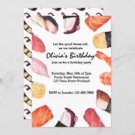 Laat de Goede Tijden Broodje Sushi Partij Verjaard Kaart