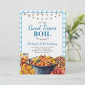 Laat de goede tijden de verjaardag van zeevruchten kaart (Staand voorkant)