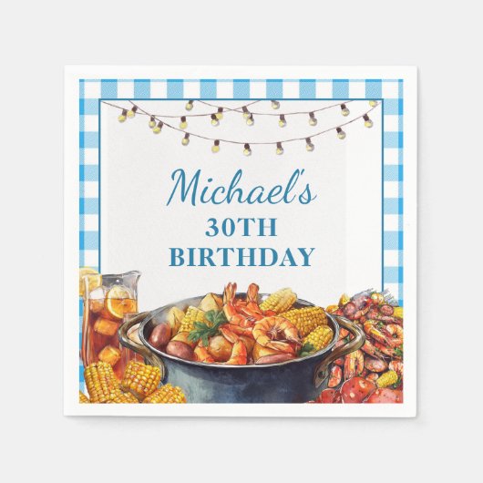 Laat de goede tijden de verjaardag van zeevruchten servet (Voorkant)