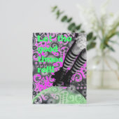 Laat de goede tijden draaien! Uitnodiging briefkaa (Staand voorkant)