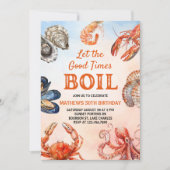 Laat de goede tijden koken zeevruchten verjaardags kaart (Voorkant)