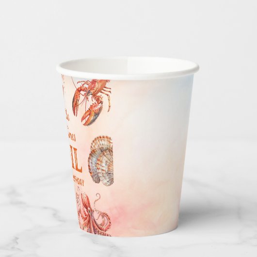 Laat de goede tijden koken zeevruchten verjaardags papieren bekers (Links)