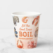 Laat de goede tijden koken zeevruchten verjaardags papieren bekers (Voorkant)