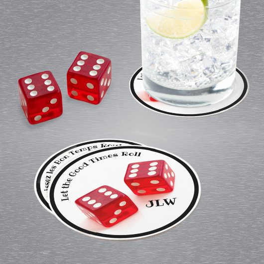 Laat de Goede Tijden met Initialen rollen Ronde Kartonnen Onderzetter