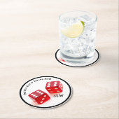 Laat de Goede Tijden met Initialen rollen Ronde Kartonnen Onderzetter (Insitu)