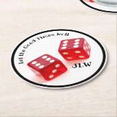 Laat de Goede Tijden met Initialen rollen Ronde Kartonnen Onderzetter (Gebogen)