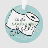Laat de Goede Tijden Rol Toiletpapier Blauwe Vakan Ornament (voorkant)