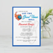 Laat de goede tijden rollen Bowling Feest Kaart (Staand voorkant)