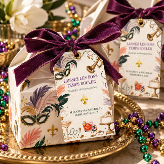 Laat de goede tijden rollen Mardi Gras Cadeaulabel
