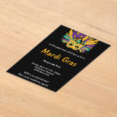 Laat de goede tijden rollen: Mardi Gras Celebratio Acryl Uitnodigingen (Laagn)