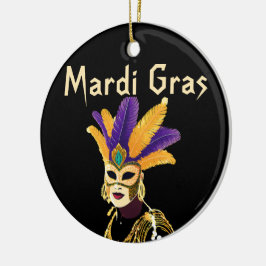 Laat de goede tijden rollen: Mardi Gras Celebratio Keramisch Ornament