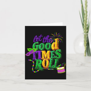 Laat De Goede Tijden Rollen Mardi Gras Kralen Bloe Kaart