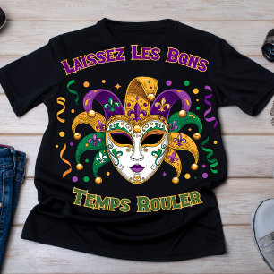 Laat de goede tijden rollen Mardi Gras Masker T-shirt